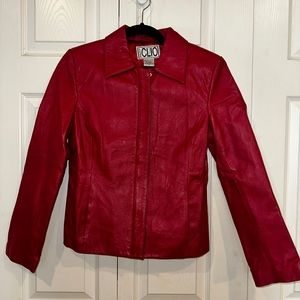 Leather jacket -Red vintage y2k 90s supermodel vibes